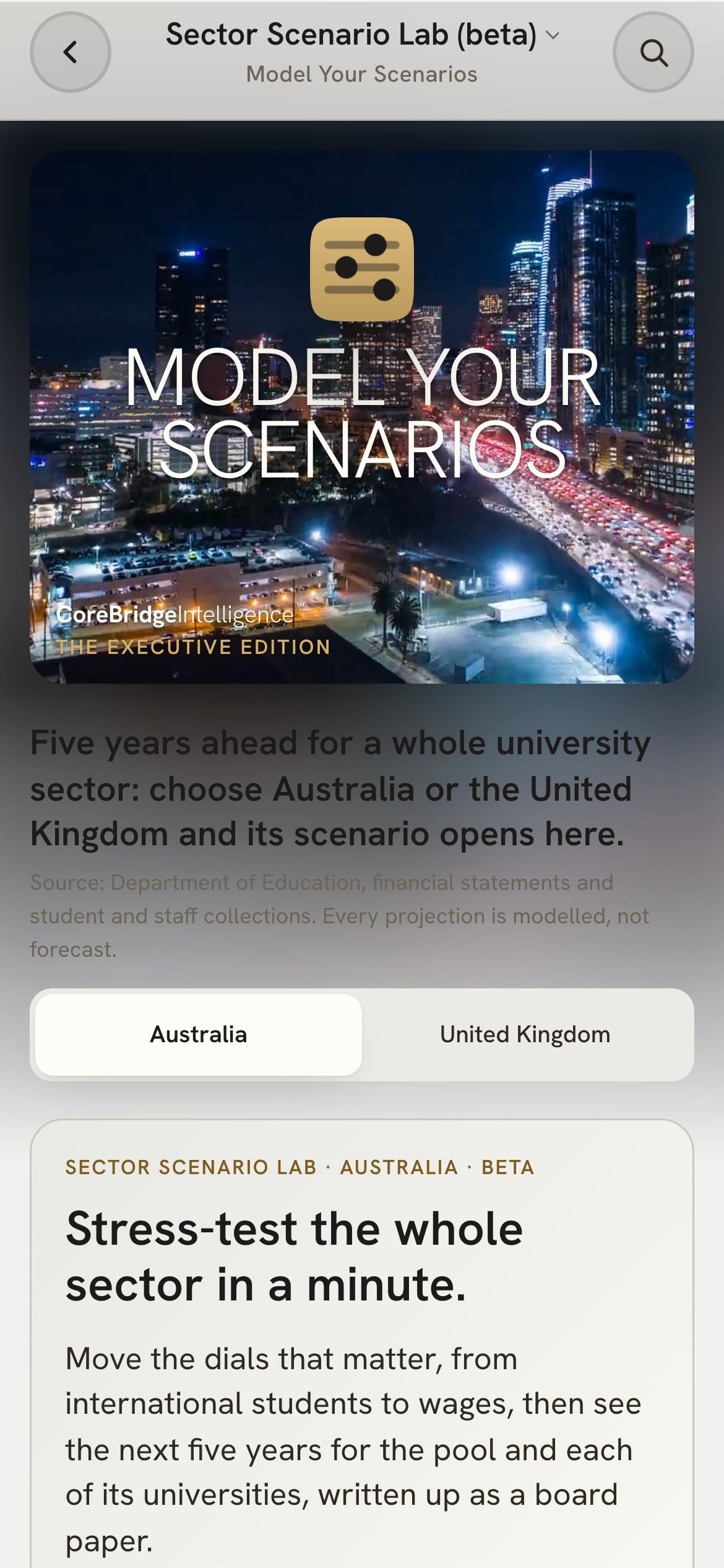 The Sector Scenario Lab