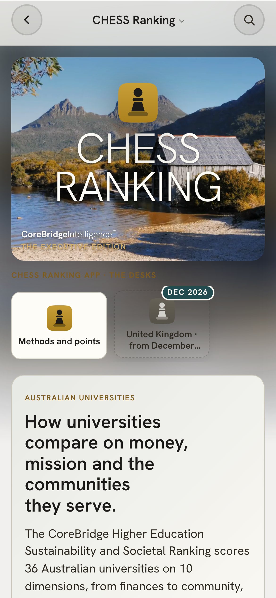 The CHESS Ranking