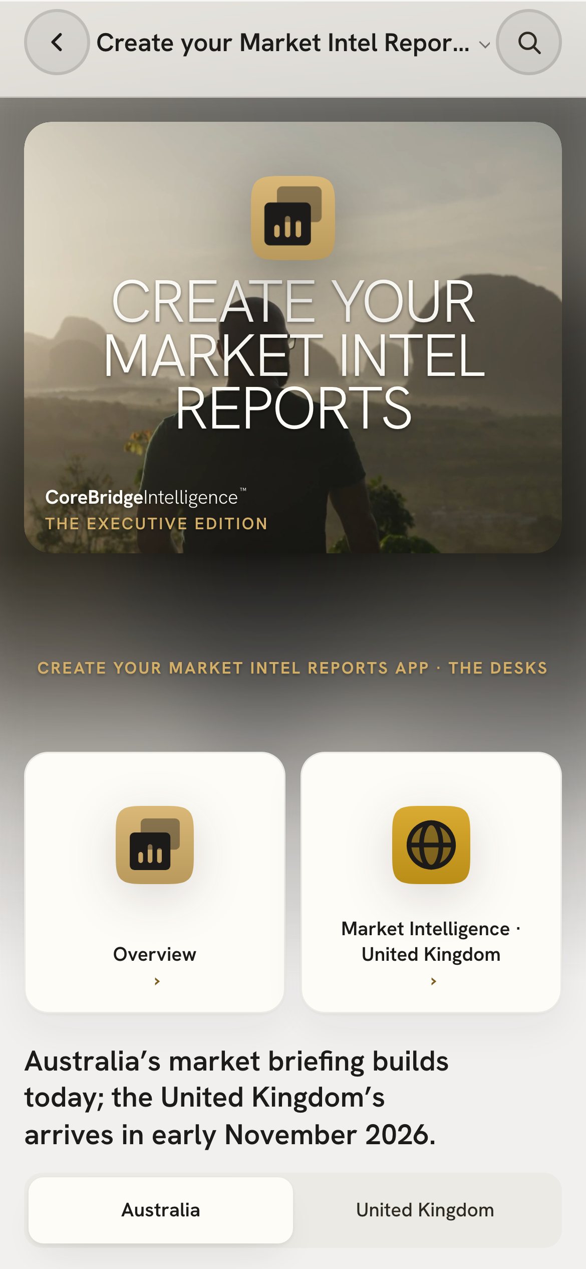 Create your Market Intel Reports on a phone