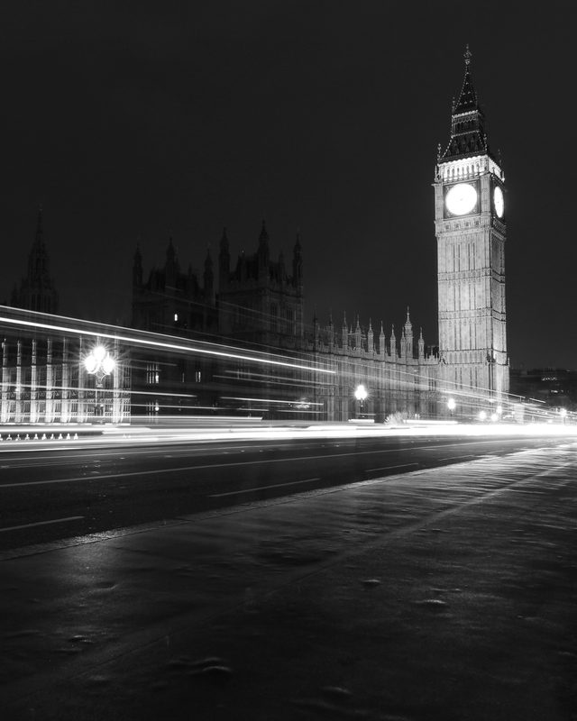 The Palace of Westminster and its clock tower at night